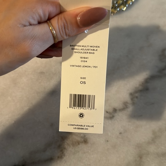 Tory Burch Britten multi woven small adjustable shoulder bag- yellow - Picture 6 of 6